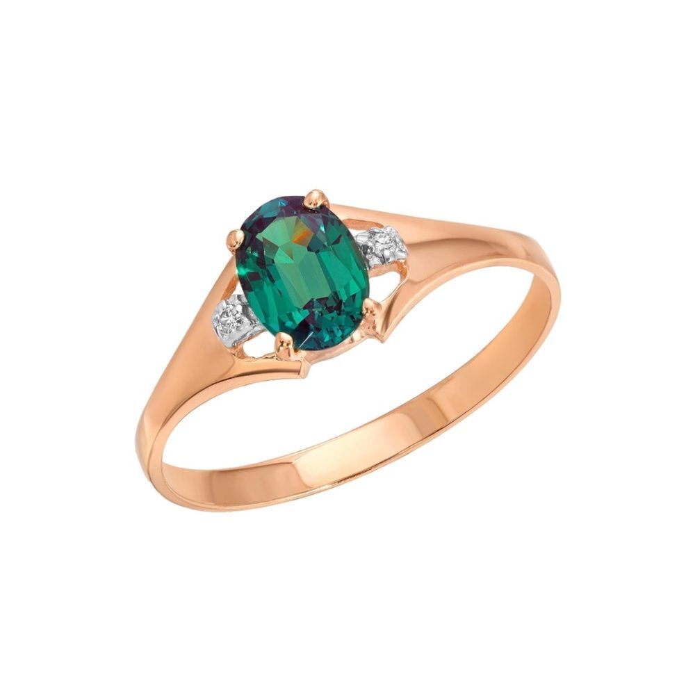 14k Solid Gold Alexandrite Diamond Ring